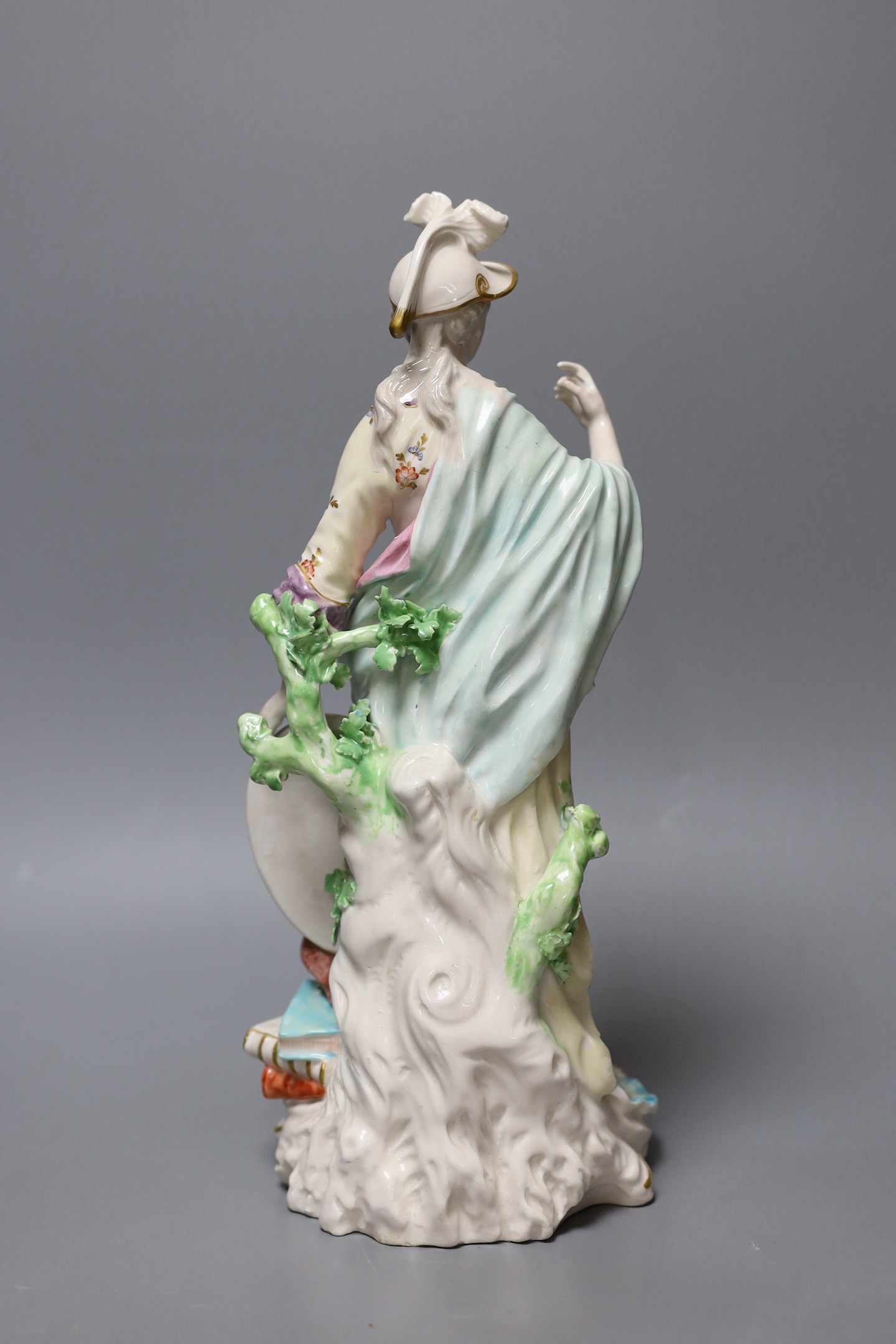 A large Derby figure of Minerva, c.1775, 33cms high